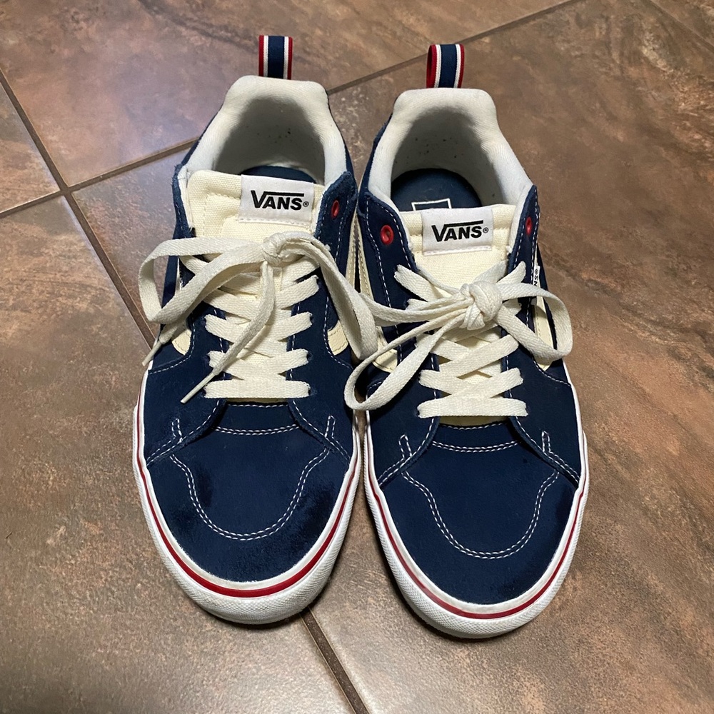 Vans Kids Navy and White Sneakers